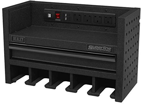 Sealey AP22SRBE 560mm Power Tool Storage Rack with Drawer & Power Strip
