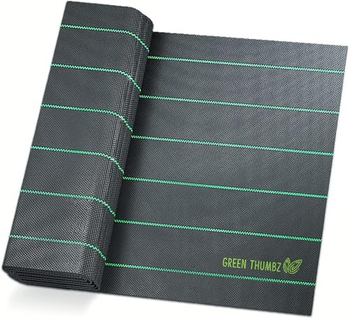 Green Thumbz Unkrautvlies Extra Stark - 2x5 m Unkrautvlies 100g/m2 - Optimales Gartenvlies, Hochbeet Folie, Unkrautfolie, Sandkastenvlies & Bodenschutzvlies zur Unkrautbekämpfung - Wasserdurchlässig