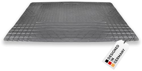 alca® Kofferraum-Matte aus Gummi, 120x80 cm, zuschneidbar & rutschfest | Schutzmatte für Auto, Pkw & SUV, Kofferraum schwarz, schützt vor Nässe Schmutz & Unterbodenschäden