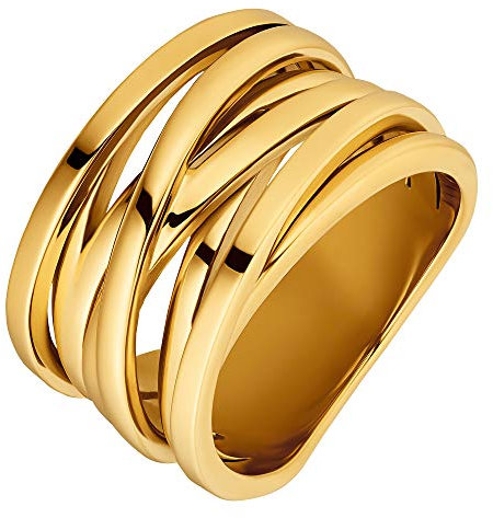 Heideman Ring Damen Serpi goldfarbend aus Edelstahl goldfarbend matt Damenring für Frauen Damenring für Frauen ohne Stein
