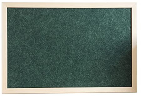 RENRUIRUI Pinnwand Aus Grünem Filz Hölzerner Rahmen Wandmontierte Dekorative Bulletin Board,für Home Office Schule Message Board Oder Vision Board,mit 35 Stecknadeln(Size:60X90CM)