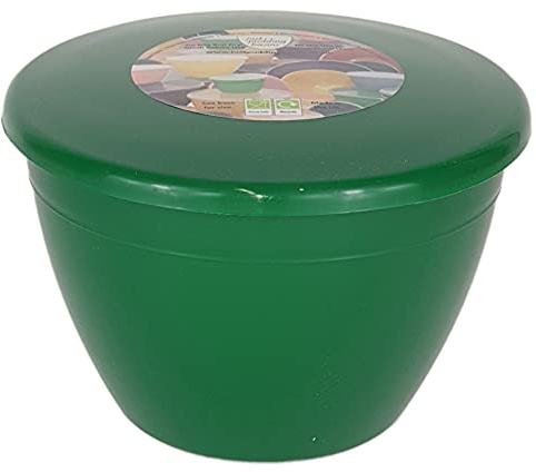 Cuencos de pudín de Navidad con tapas, lavabo verde de Navidad y tapa, seguros para vapor, en tamaños de 1/4, 1/2, 1, 2 o 3 pintas (1 pinta x 6)