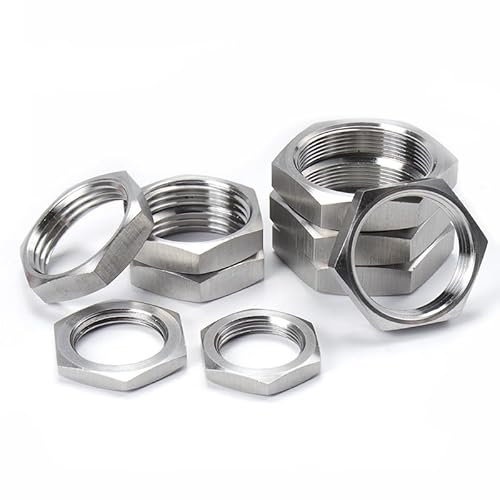 Sicherungsmutter M8 M10 M12 M14 M16 M18 M20 M22 M24 M25 M27 M30 Metric Female 304 Edelstahl Hex Kontermutter Rohrfitting (5 Stück)(M38x1.5mm(S44 H5))
