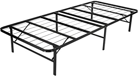 i-flair® 100x200x35,5 cm Klappbares Plattform Bettgestell Faltbett, kein Werkzeug für Montage erforderlich, Unterbettbewahrung Freundlich, SCHWARZ