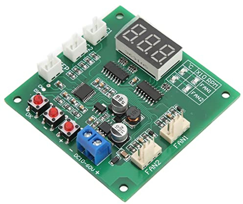 DC10 to 60V 2 Channel 4 Wire Fan PWM Temperature Speed Controller Noise Reduction Module Governor Module Internal Fans Components