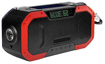 Radio à Manivelle Solaire, 5000 Mah Rechargeable par Usb Powerbank Dynamo à Manivelle, Radio Météo Am Fm Portable Équipement de Survie D'Urgence Pour Voyage, Bivouac, Camping en Plein Air, C-F, Rou