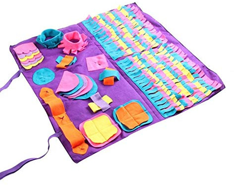 Schnüffelteppich für Hunde Hunde Mat Welpen-Katze-Haustier-Sniffing Training Soft Pet Nose Pad Puppy Activity Trainingsdecke Abnehmbare Fleece-Pads Schnüffelkissen für Haustiere