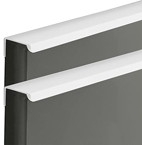 2 Stück Möbelgriff Weiß Unsichtbar Schrankgriffe Versteckt SchubladenKnöpfe Türgriff Hinterschraubgriff für Schlafzimmer Küche Kleiderschrank Profilgriff,Mit Schrauben (Länge 500mm)
