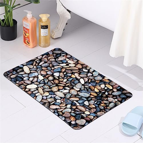 Badezimmerteppich, Badematte Rutschfest, 100x160cm Bad Teppich LäUfer, Duschmatte, Badteppich Badvorleger Rutschfest Waschbar, Antirutschmatte Dusche, Teppich Badezimmer, Bathroom Bath Mat, Stein