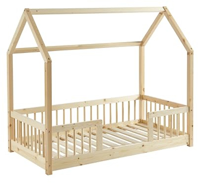 BAÏTA - Kinderbett Tiny Kiefer, massiv, 70 x 140 cm, Lattenrost inklusive, Natur