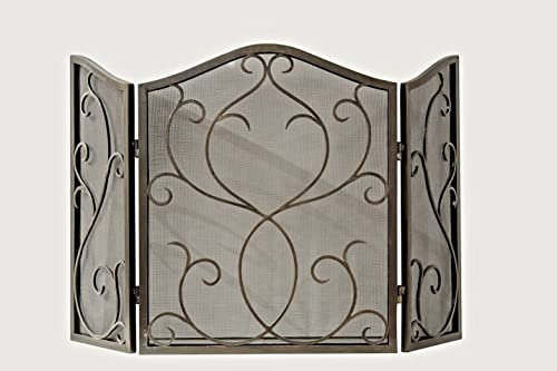 Kaminschirme, bronzefarbenes Mesh-Kamin-Kaminschirm, ausgestellter Eisen-Kaminschirm, Flache Kaminschirme, dekorativ