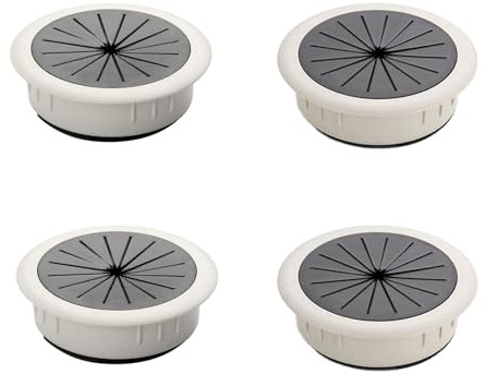 Vilbocr 4PCS Flexible Desk Grommet,50mm/2 inch Desk Grommet Aperture,Data Cable Storage and Sorting Tools,Wire Cord Cable Grommets Hole Cover,for Office PC Desk Cable Cord Organizer (White)