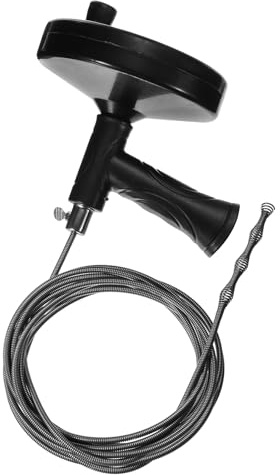 sourcing map Drain Augers 16 Ft Stainless Steel Flexible Plumbing Auger Hair Drain Cleaner Tool Toilet Auger Clog Remover Tool for Kitchen Bathroom Shower Sink Toilet Bathtub, Black