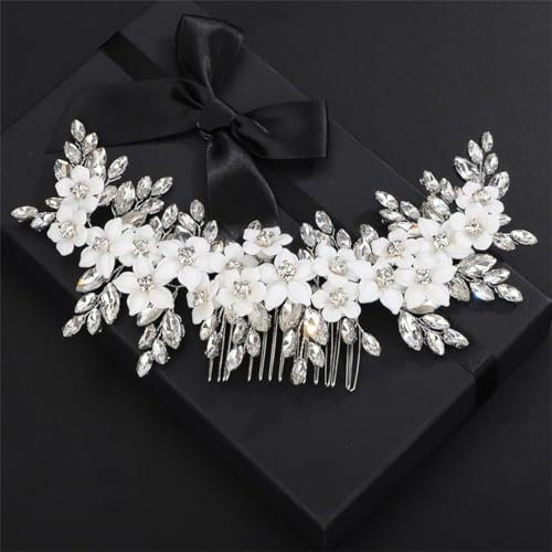 Brautschmuck, Strass, Haarkamm, handgefertigt, Blume, Hochzeit, Kopfschmuck, Partyzubehör, Roségold