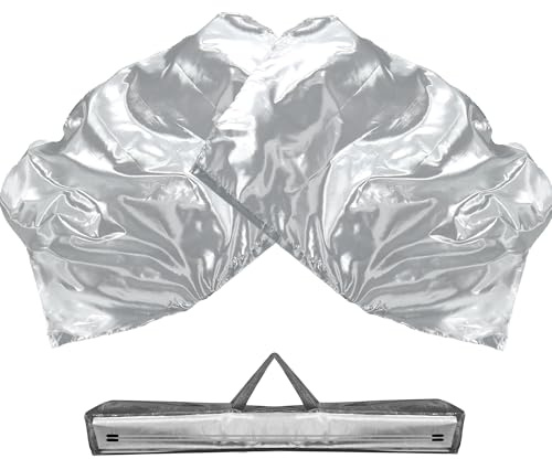 Baisdan Banderas de adoración de 54 x 37 pulgadas (2 banderas + varillas flexibles + bolsa), banderas de adoración para principiantes, iglesia de baile, banderas de baile para niños, adolescentes y