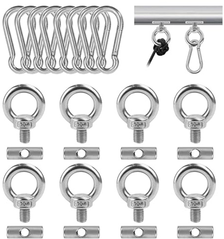 DINGFENG Kederhaken, Kederleiste Haken 8 Set 6 mm Edelstahl Markisenhaken | Kederstopper keder mit Karabiner, Markisen Haken Kederschiene Zubehör für Campervan Sonnensegel Vorzelt Wohnmobil Campervan