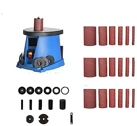 DIKAMAN Meuleuse d'établi, Ponceuse à Bande, Ponceuse à Bois meulage 2000 TR/Min Bureau Colonne de Sable Machine Arbre Sable Machine Sable Ceinture Machine Sable bâton Machine pour affûtage(Package2)