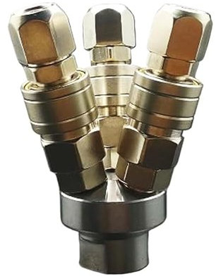 BIRXPMOS 3 Ways 1/4 Female C Type Air Hose Quick Coupler Socket Connector Self-locking & Male Tube 10mm SUNBOOOYIN