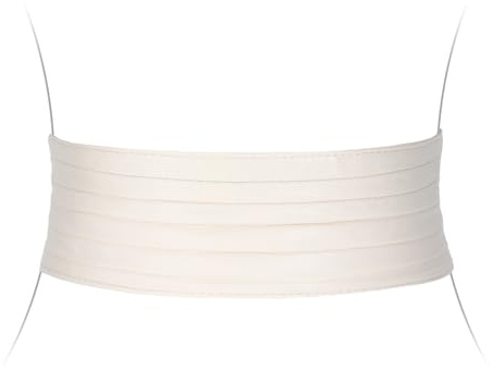 VONMELLI Breiter Gürtel Damen, Elastischer Taillengürtel Damen für Kleider Vintage Mode Dehnbarer Korsettgürtel Cinch Gürtel Passend für Taillenumfang 66-115cm Weiß 26-28
