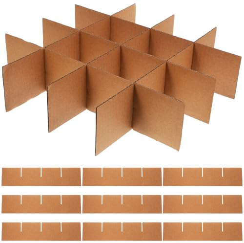 GLEAVI 4 Set Cardboard Moving Box Divider: Paper Moving Box Partition Glassware Packing Boxes for Kitchen Dish Packing Wine Glassware