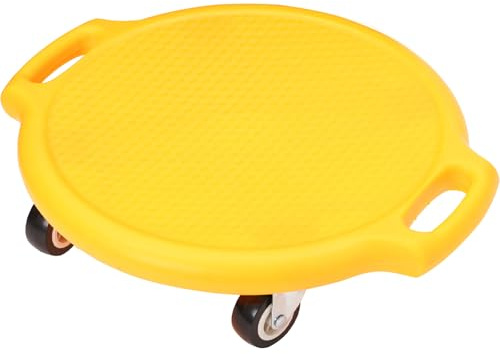 Balance Board Bambini con Maniglie e Ruote Silenziose, Tavole di Equilibrio per Bambini, Attrezzatura Sportiva da Interni ed Esterni, Promuovere l'equilibrio, la Motricità e la Coordinazione(Giallo)