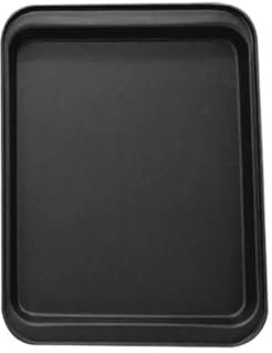 ERQIAO Teglia rettangolare antiaderente in acciaio al carbonio per biscotti, torte, pizza, arrosto, muffin, pane, torte, colore nero, taglia S