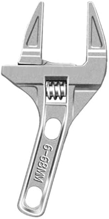 AKSIQIOL Adjustable Wrench, Adjustable Thin & Extra Wide Wrench, Aluminum Alloy Set, Lightweight Wide Jaw Large Adjustable Spanner Small Spanner, for Nut Key Hand Tools