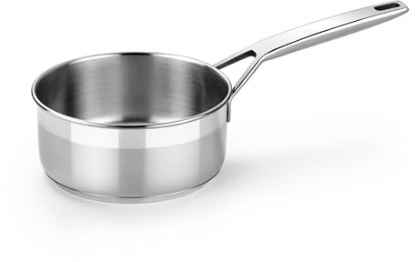 BRA COOKWARE Sartén baja profesional 7 pulgadas, 1.4 cuartos de galón, cacerola de acero inoxidable, compatible con estufas y inducción, sin PFOA, sin antiadherente