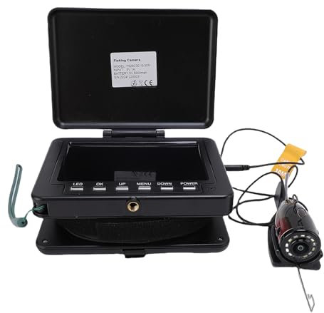 Unterwasser-Angel Kamera, 5-Zoll-Display, 1000TVL Kamera mit 6 Weißen LED-Leuchten, 30M Kabel, Tragbarer Fisch Finder für Eissee-Kajak-Angeln