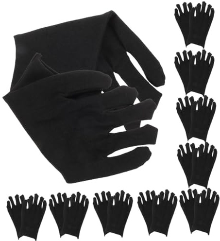 POPETPOP 24pairs Black Cotton Work Gloves Thick for Men Women Woodworking Industrial Tasks Enhanced for Outdoor Gardening