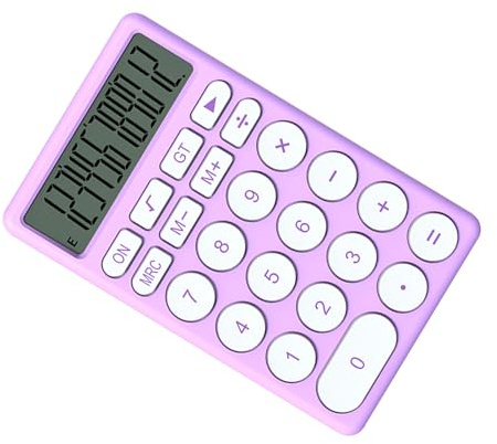Calcolatrice Elettronica, Calcolatore dei Cartoni Animati Design Ergonomico Display Grande Schermo Pulsante Comodo Grazioso Uso Domestico Durevole (PURPLE)