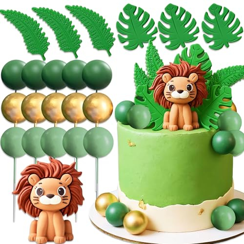 Lion Birthday Decorations Safari Animal Cake Toppers Safari Cake Topper