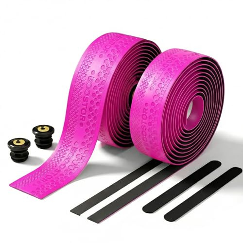 BOOSTOR Fahrrad Handlebar Tape stoßfestes Griffband Rennrad Fahrradlenkerband Klebestreifen Lenkerband Pink 2PCS