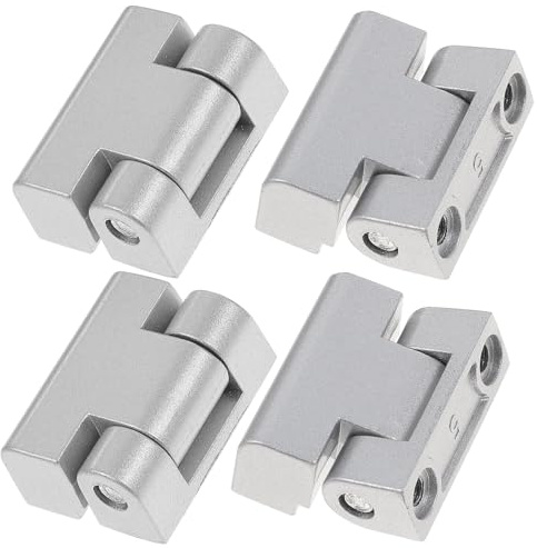 KOMBIUDA 4 piezas Bisagras para Puerta de Gabinete de Aluminio con Amortiguador Resistentes la Corrosión Servicio Pesado para Puertas Pesadas Instalación Sencilla y Duradera Acabado