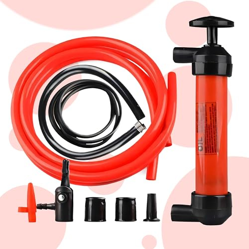 Retoo Handpumpe Wasser, 5L/min, Benzinpumpe, Kraftstoffpumpe, Manuelle Siphonpumpe mit 118/100/40cm PVC Schlauch, Universelle Absaugpumpe für Auto Boot Motorrad Fahrzeug Diesel Benzin Öl Flüssigkeit