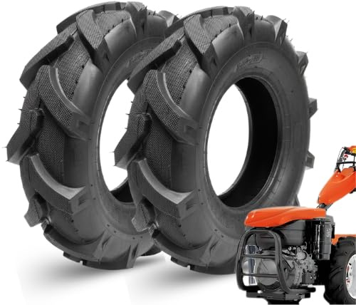 2 pneus renforcés 5.00-10 6PR | Kit de pneus agricoles pour motoculteurs, fraises rotatives et tondeuses