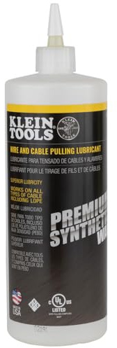 Klein Tools 51010 | Lubricante premium de cera sintética para tirado de cables 1 Quart | Alto rendimiento para aplicaciones eléctricas | Gel adherente que permanece en su lugar