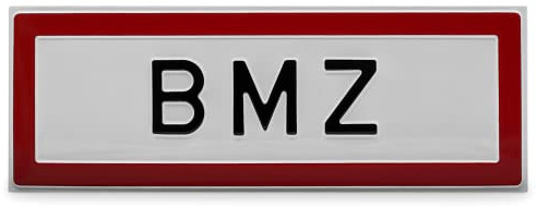 Betriebsausstattung24 Hinweisschild BMZ - Aluminium, geprägt - 42,0 x 14,8 cm - Brandmeldezentrale - DIN 4066 (D1) - Schild Feuerwehr