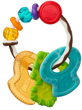 Infantino Anneau de Dentition Sensoriel Multi-Matière pour Bébé, Soulage les Gencives, Couleurs Vives, Facile à Saisir, Sans BPA, 1 Pièce