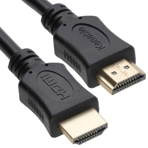 kenable Plaqués Or HDMI câble Haute Vitesse 1080p HD TV Blindé Cordon Noir 1 m [1 mètre/1m]