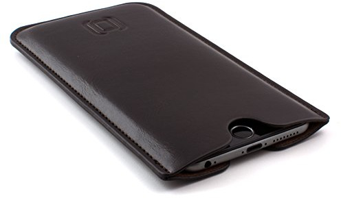 Dockem Tipo sobre Executive para iPhone 17 Air, 11 Pro MAX, XS MAX, 8-6 Plus (6.6/6.5/5.5 Inch) – Cuero Vegano Premium Ligeramente Acolchado con Forro de Microfibra – Funda Delgada [Marrón Ozcuro]