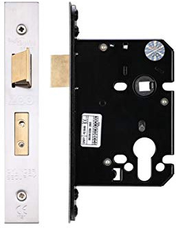 Zoo Hardware ZUKS76EPSS Euro Profile Sashlock 76mm Case, 57mm Backset, Door Lock Satin Stainless Steel