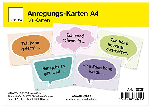 TimeTEX Anregungs-Karten A4-60 Karten helfen beim Formulieren und Sortieren von Gedanken und Eindrücken - 10828