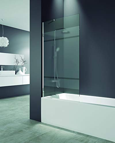 Panneau fixe pour baignoire 150 x 85 cm - Modèle Screen de GME - Cristaux de 8 mm, avec traitement anticalcaire de série (Frost Plus)