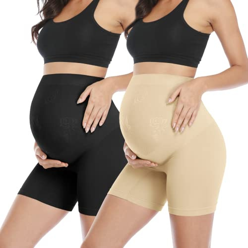 POSHGLAM - Ropa interior para embarazo, cintura alta, media muslo, bragas - Multi color - Large