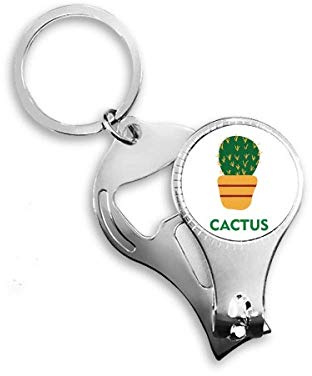 Cactus Verde In Vaso Pianta Grasse Unghie Nipper Anello Portachiavi Apribottiglie Tagliatore