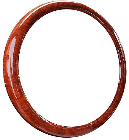 Lenkradbezug Auto, Asudaro Universal Lenkradhülle Lenkradbezug Leder Lenkradschutz Lenkradschoner mit Holzmaserung Carbon Pattern Design, 38cm,Rot # C.