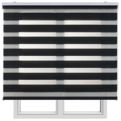 Estores Basic - Tenda notte e giorno, colore grigio scuro, 120 x 250 cm, avvolgibile, a doppio strato, per interni.