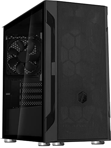 Silverstone Technology FARA H1M, Micro-ATX, Stahlgitter, Hartglas-Seitenblende, Kunststoff, Stahlgehäuse, 120mm x 1 Lüfter enthalten, SST-FAH1MB-G