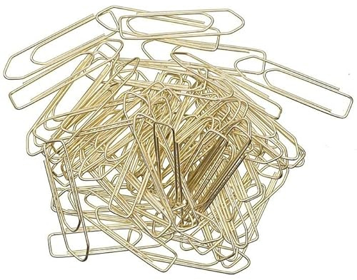 NEU Büroklammern groß, gold, 60 Stück